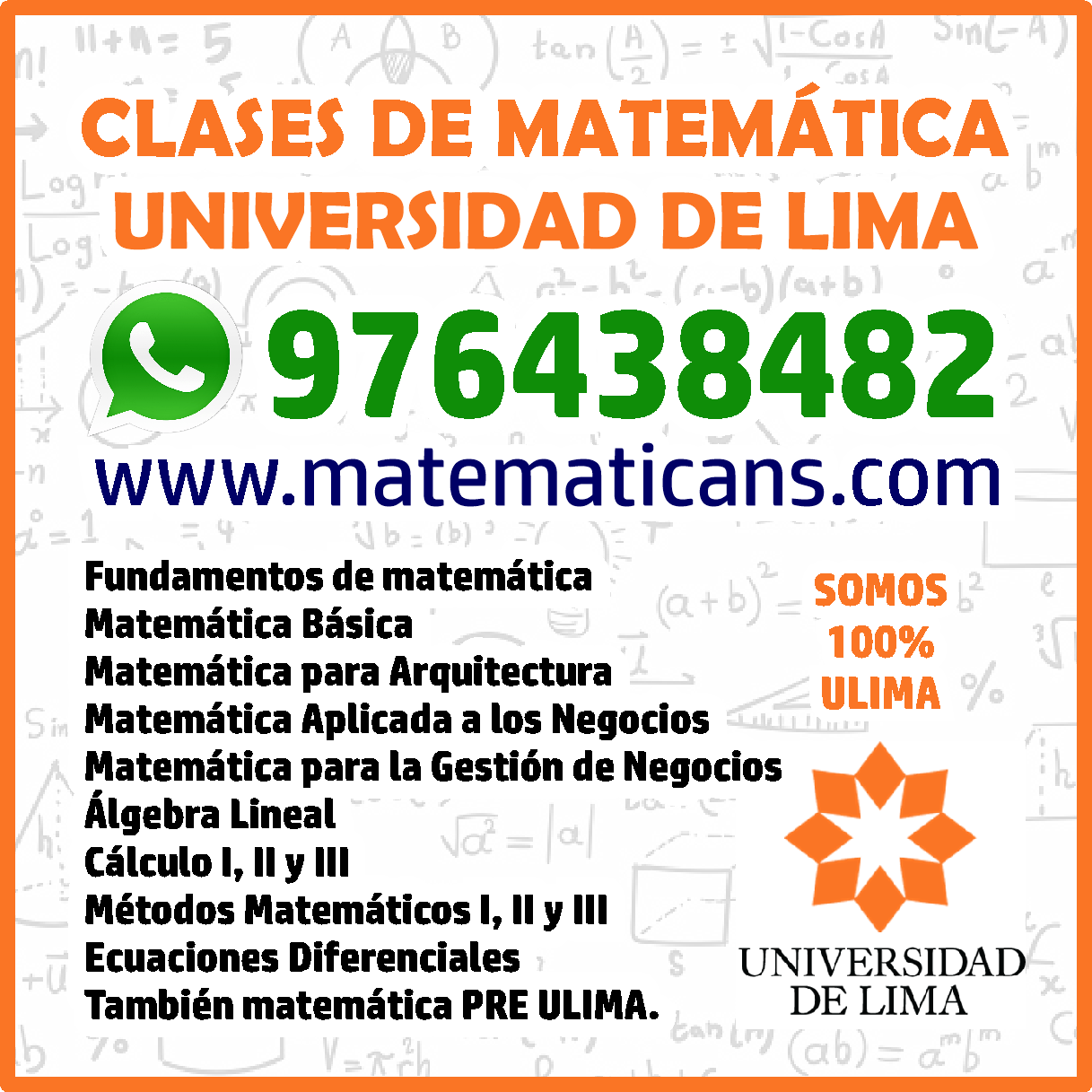 Clases Virtuales de matemática ULIMA Universidad de Lima