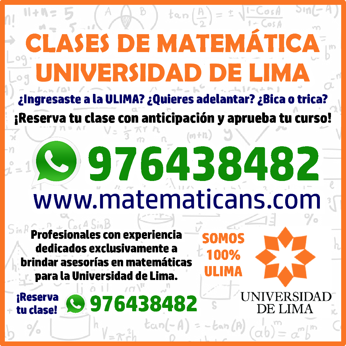 Clases de matemática ULIMA Universidad de Lima