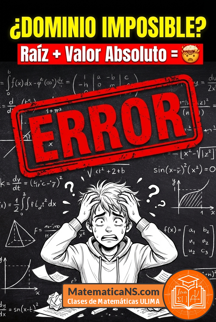 Dominio de función con radical y valor absoluto - Solucionario de Exámenes Matemática Aplicada a los Negocios ULIMA