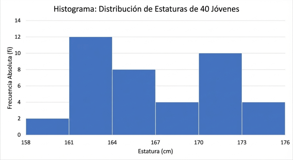 Histograma Distribución de Estaturas - Solucionario Exámenes Fundamentos de Matemática ULIMA