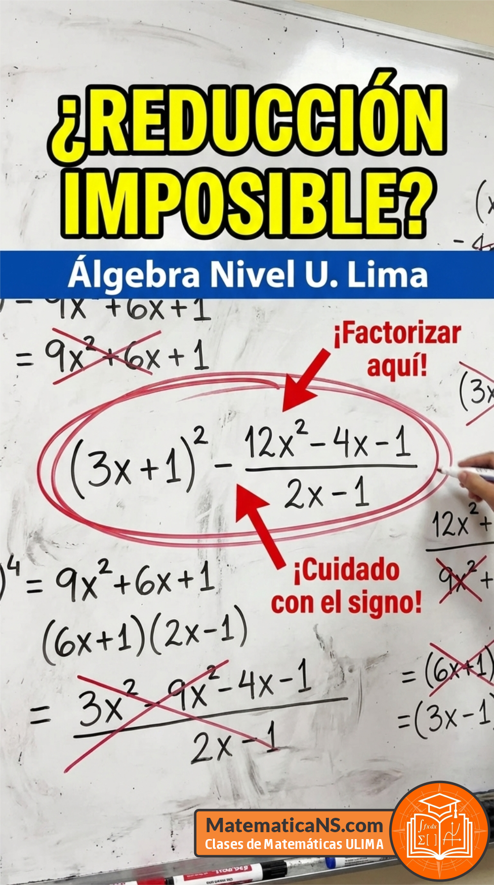 Reducción de expresión algebraica - Solucionarios de Exámenes Matemática Básica ULIMA